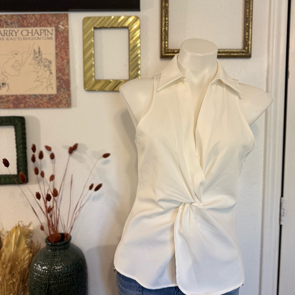 Astr Cream Sleeveless top